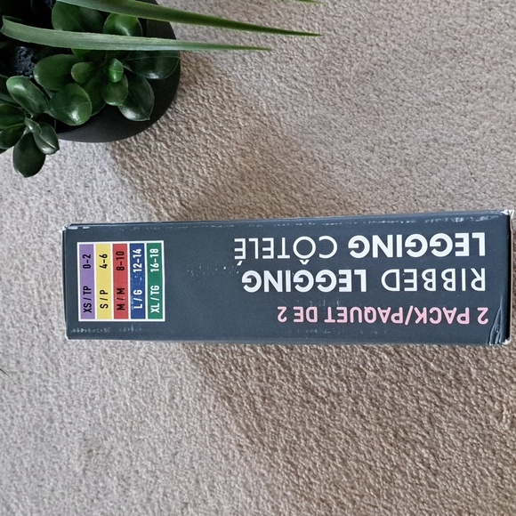 Lemon Ribbed Leggings 2-Pack Women's Size XS Brown Gray New In Box - Picture 9 of 13